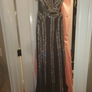 evening dress, size 12 (waist was taken in a bit), first lady, black and silver